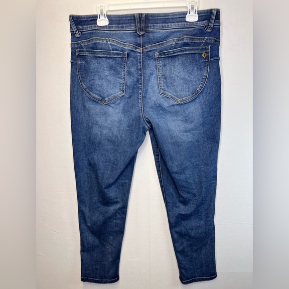 Democracy Ab solution distressed slim fit jeans denim size 14 stretch mid rise - Picture 10 of 11